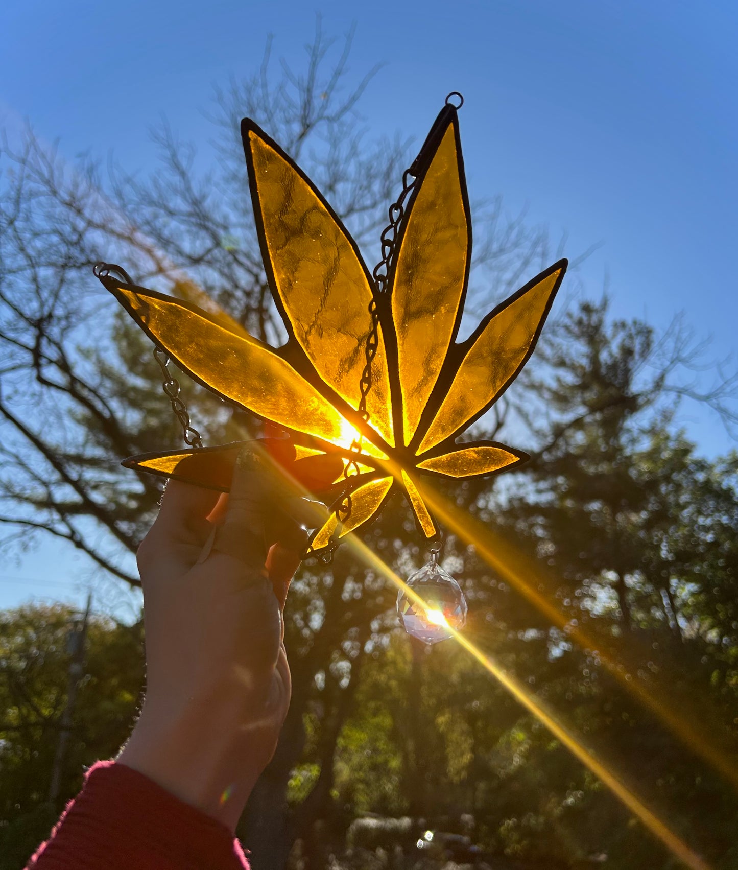 Amber Leaf Suncatcher