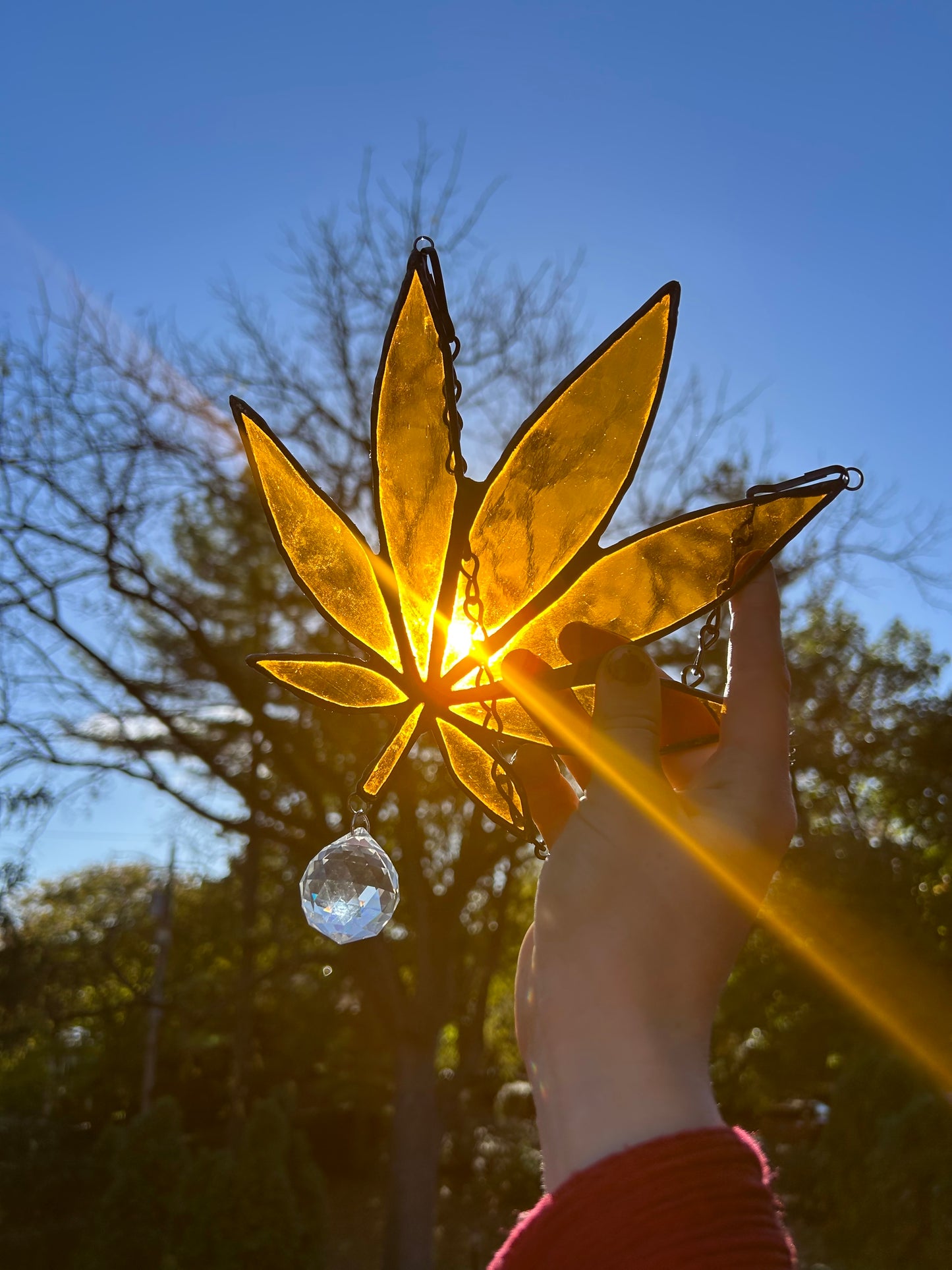 Amber Leaf Suncatcher